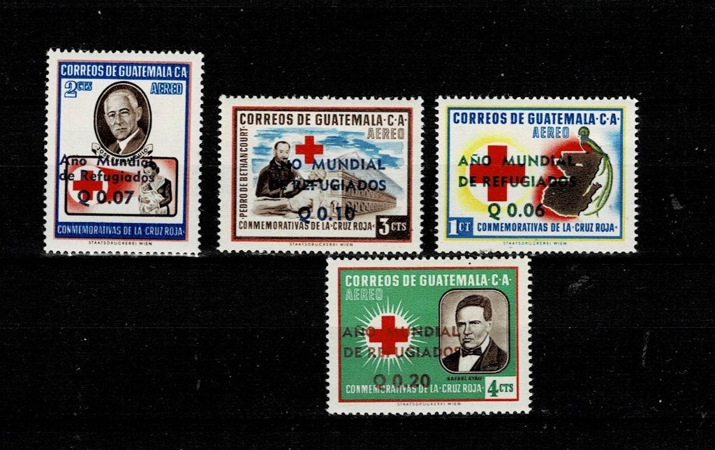 AMÉRIQUE GUATÉMALA CROIX-ROUGE 4 TIMBRES NEUFS - EMPREINTES, Enlèvement, Non oblitéré, Amérique centrale