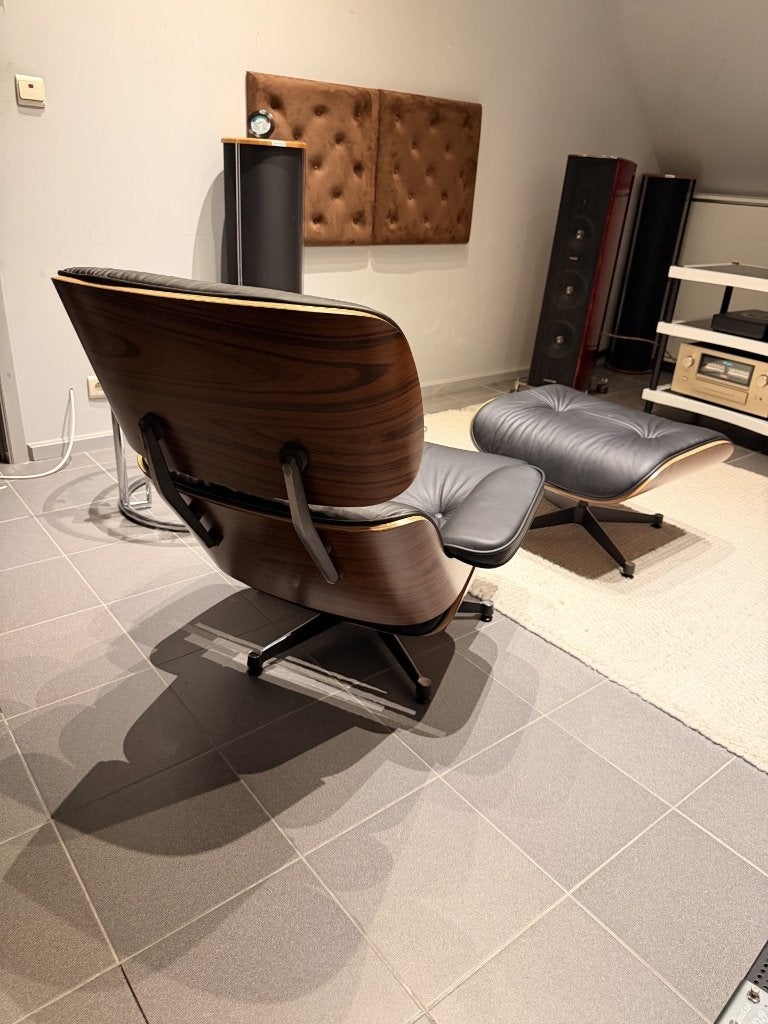 Eames Lounge Chair &Ottoman Replica Premium | Echt Leder, Neuf, 150 cm ou plus, Enlèvement ou Envoi, Une personne