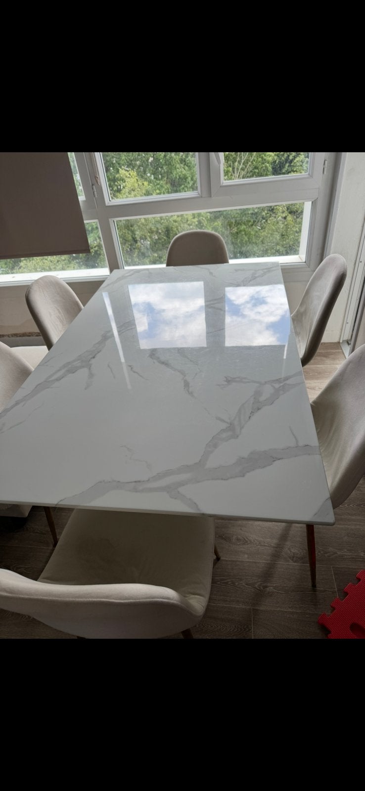 Table salle a manger, Enlèvement, Comme neuf, Verre