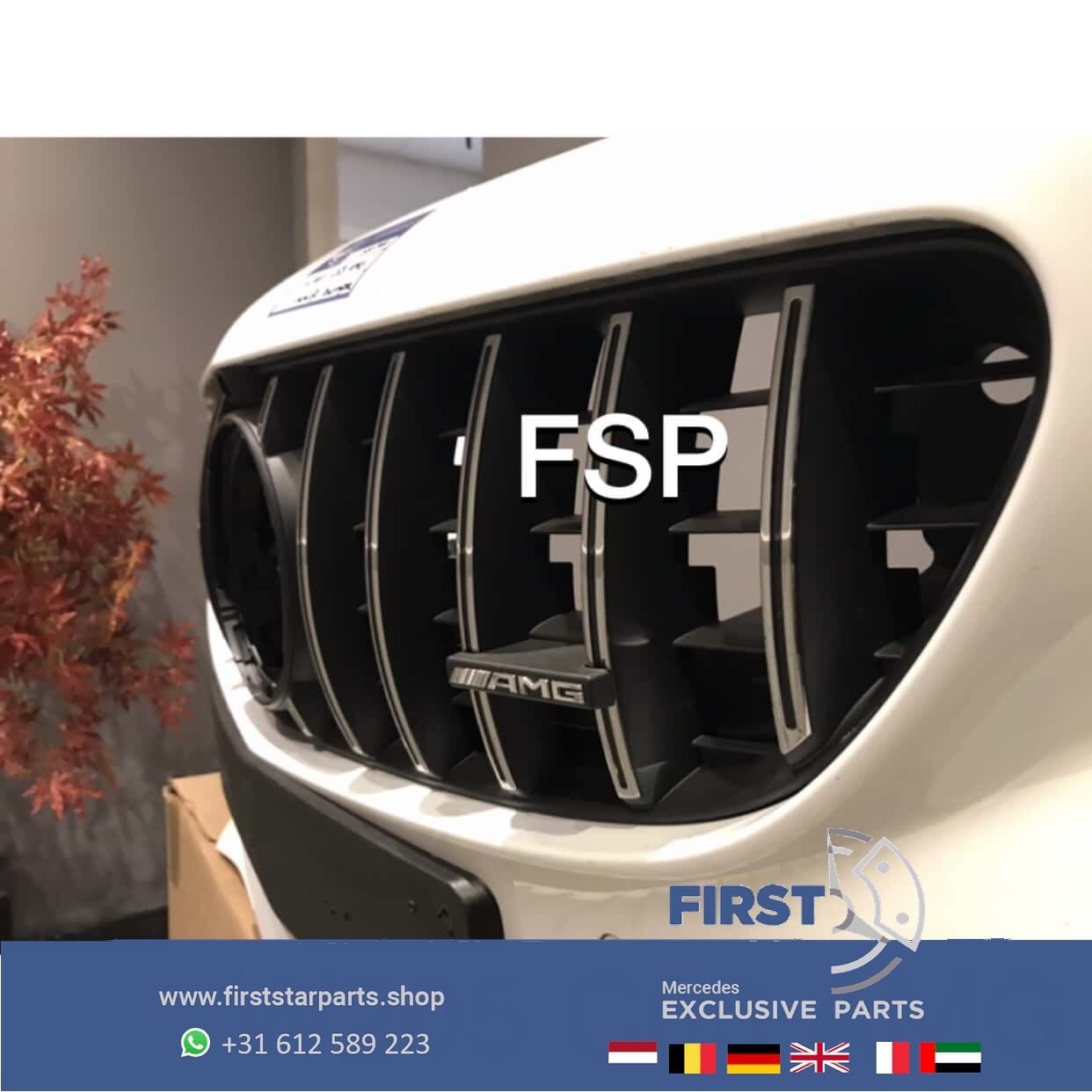 W205 FACELIFT C63 AMG VOORBUMPER + GT GRIL WIT Mercedes C Kl, Utilisé, -, Avant, -