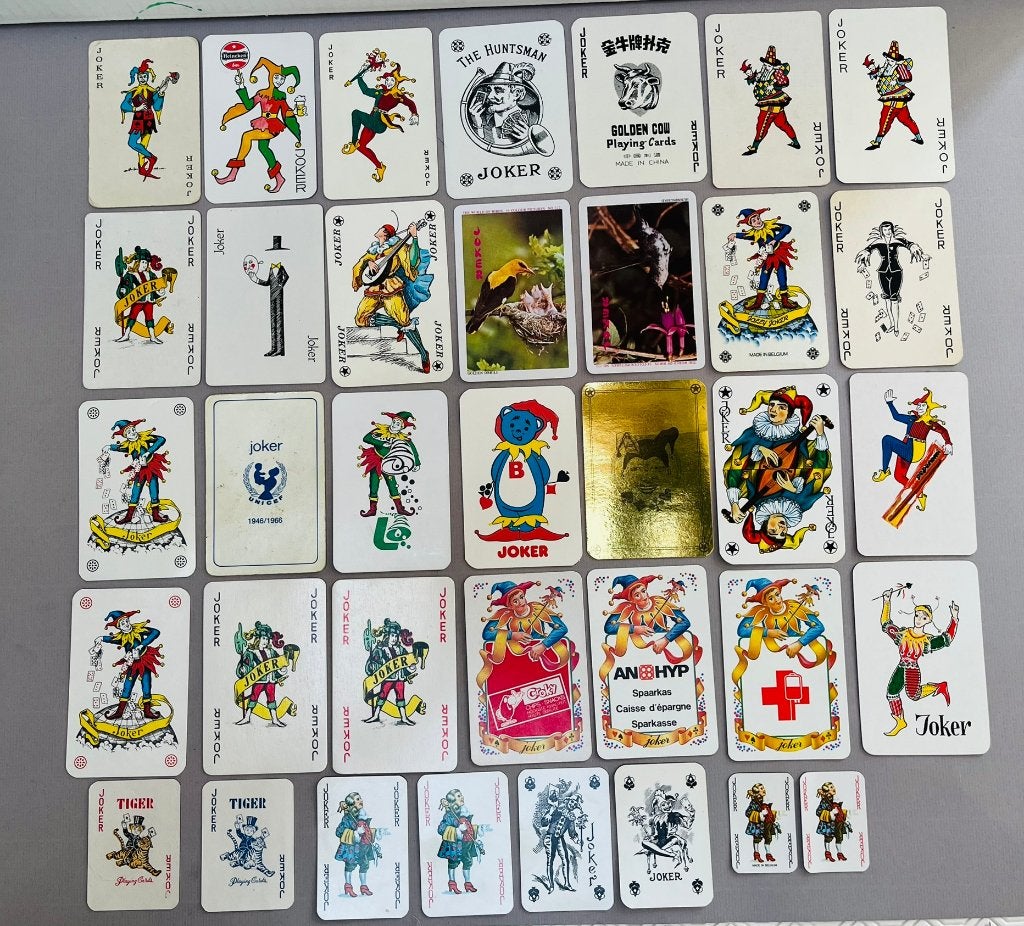 Lot de 46 cartes à jouer Joker différentes, Collections, Cartes à jouer, Jokers & Jeux des sept familles, Enlèvement ou Envoi