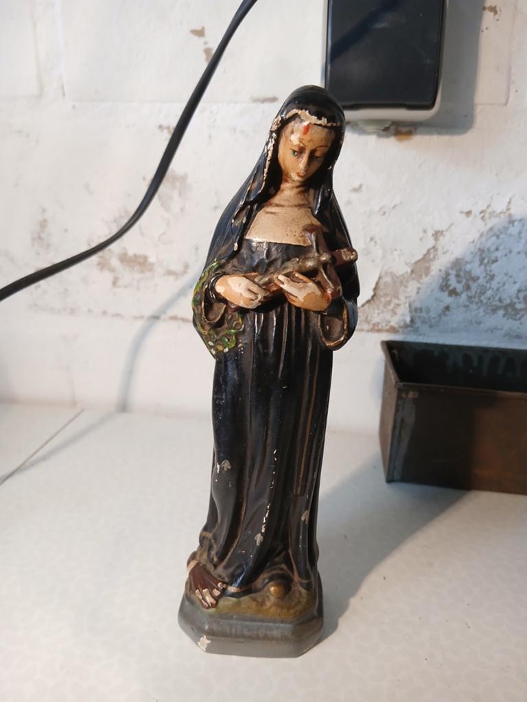 Beeld kalk heilige Rita van Cascia, Antiek en Kunst, Ophalen of Verzenden