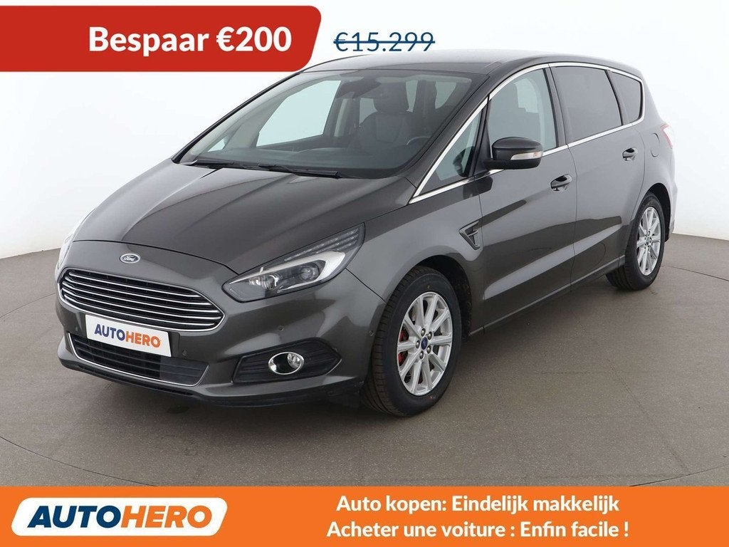 Ford S-Max 2.0 TDCi Titanium (bj 2016, automaat), Auto's, Ford, Gebruikt, Leder, 5 deurs, 1594 kg