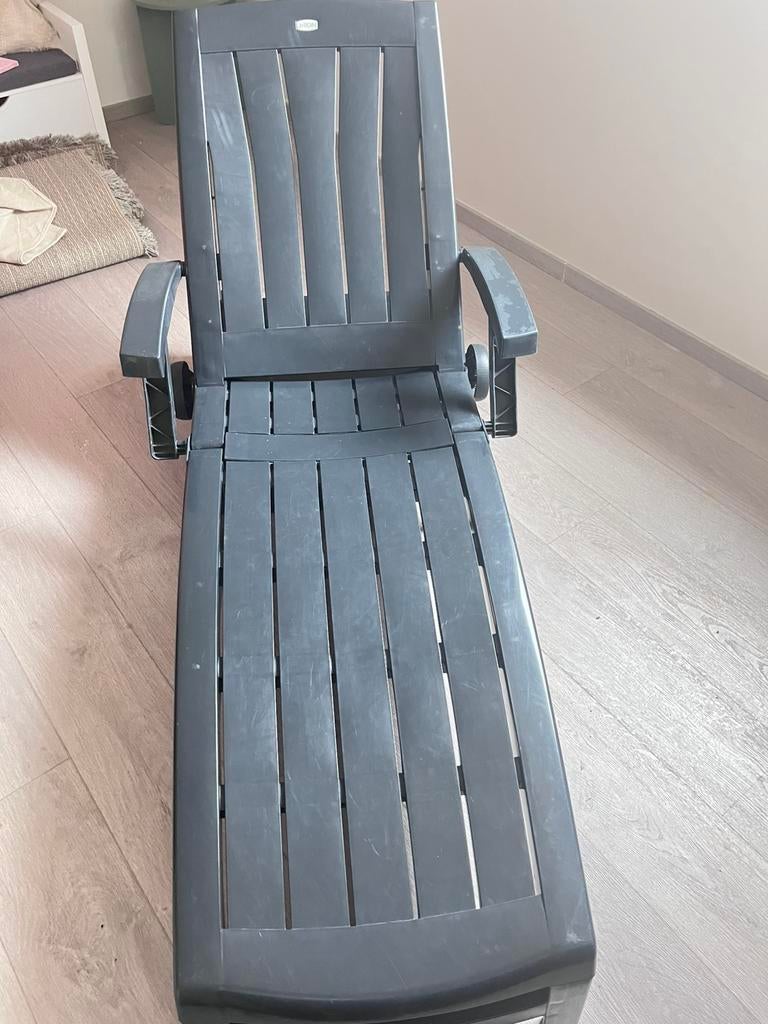 Chaise de jardin avec coussin, Enlèvement, Utilisé, Synthétique, Pliant