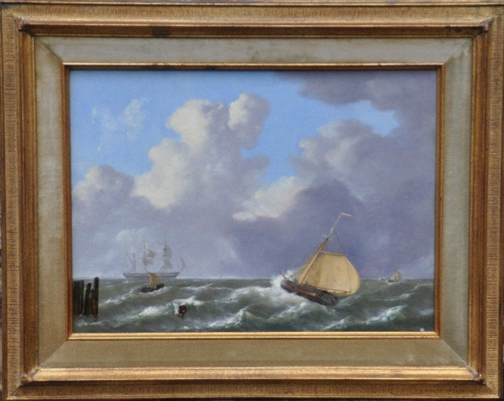 DE VRIES Emanuel (Doordrecht 1819-1875) - Ecole Hollandaise, Antiquités & Art, Enlèvement ou Envoi, Peinture à l'huile, Panneau