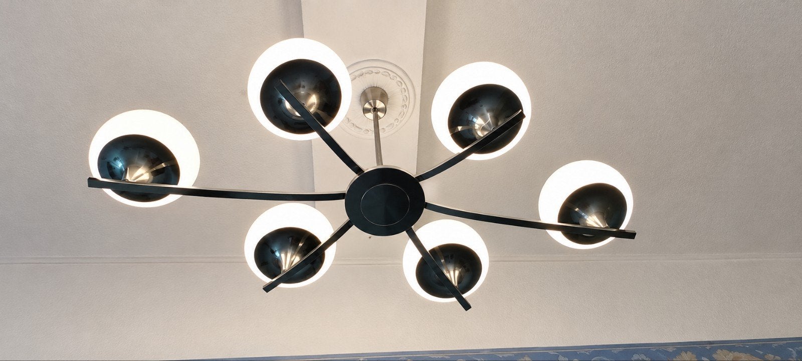 lustre Vintage 6 boule, Maison & Meubles, Lampes | Lustres, Enlèvement, Utilisé