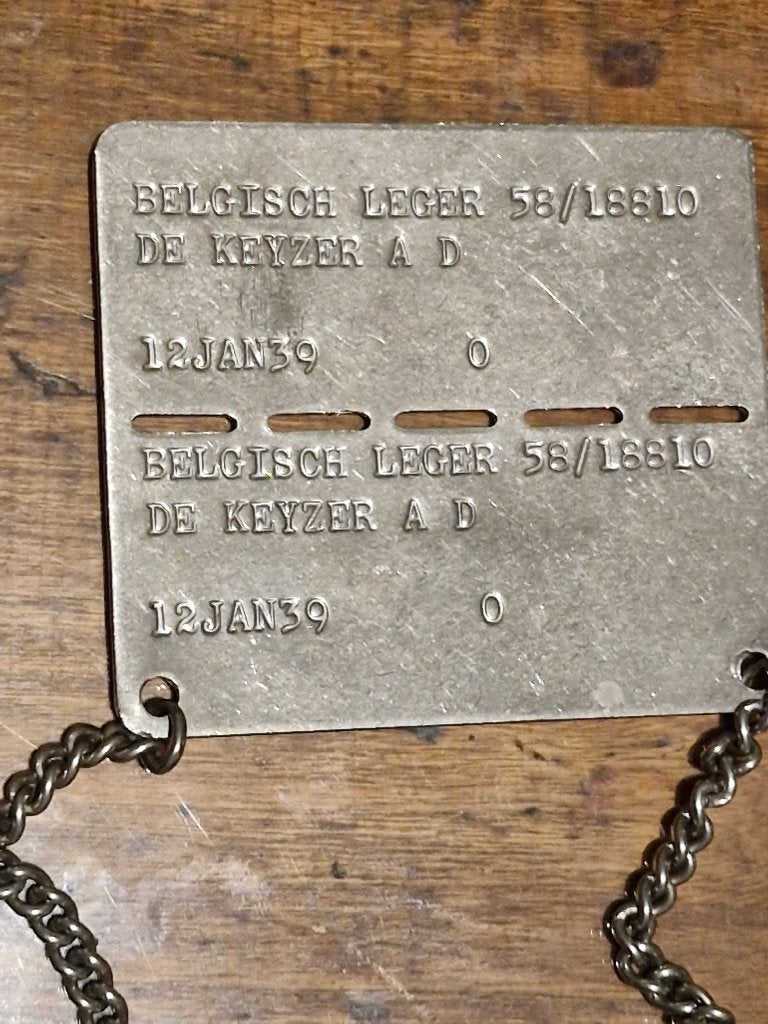 herkenningsplaatje belgisch leger, Verzamelen, Ophalen of Verzenden, Landmacht