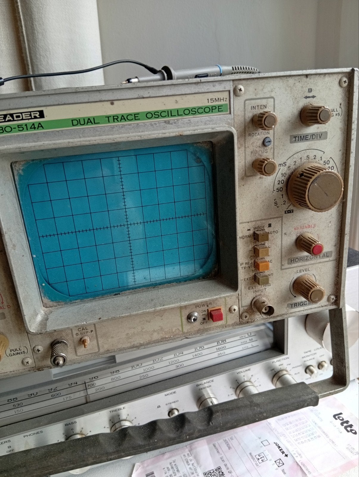 15 MHz dubbele oscilloscoop met 2 sondes, Ophalen, Gebruikt, Elektriciteit