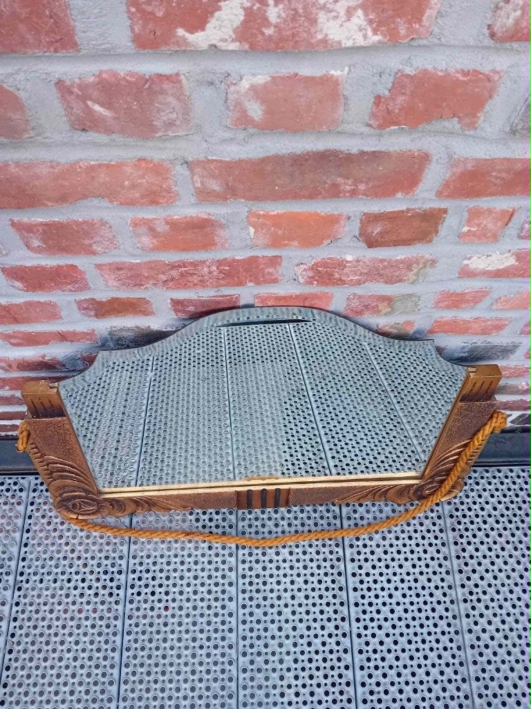 Vintage art deco spiegel, Ophalen of Verzenden, Overige vormen, 50 tot 100 cm, Minder dan 100 cm