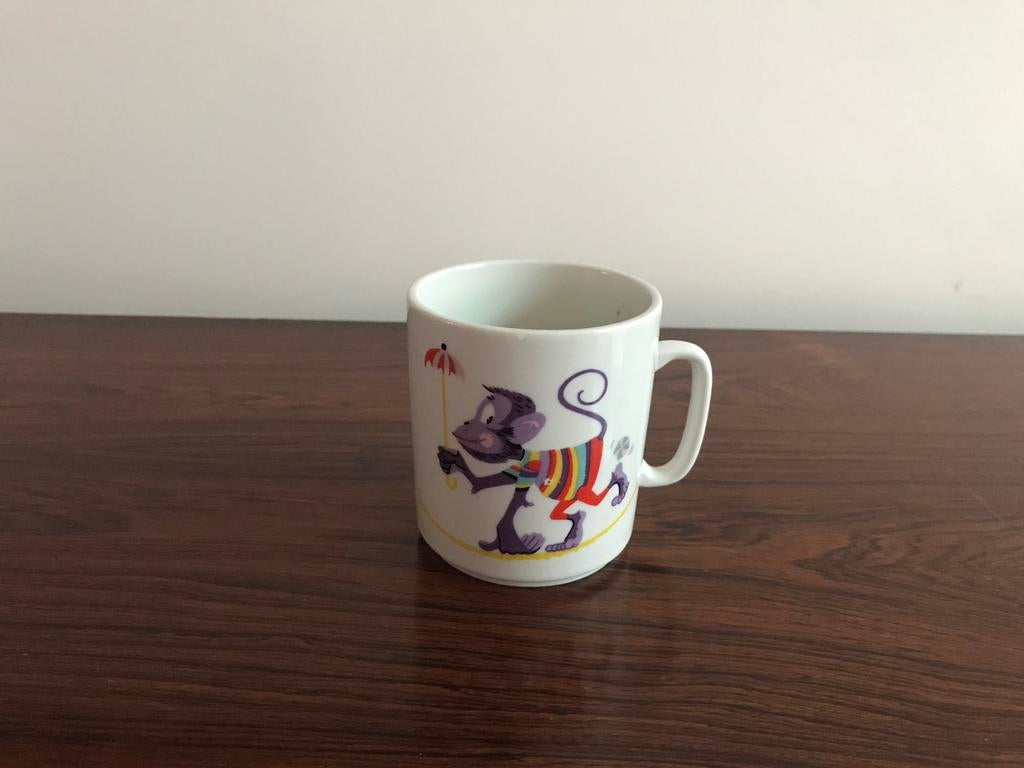 Retro vintage mok kop tas decor aap aapje, Ophalen of Verzenden, Huis en Inrichting
