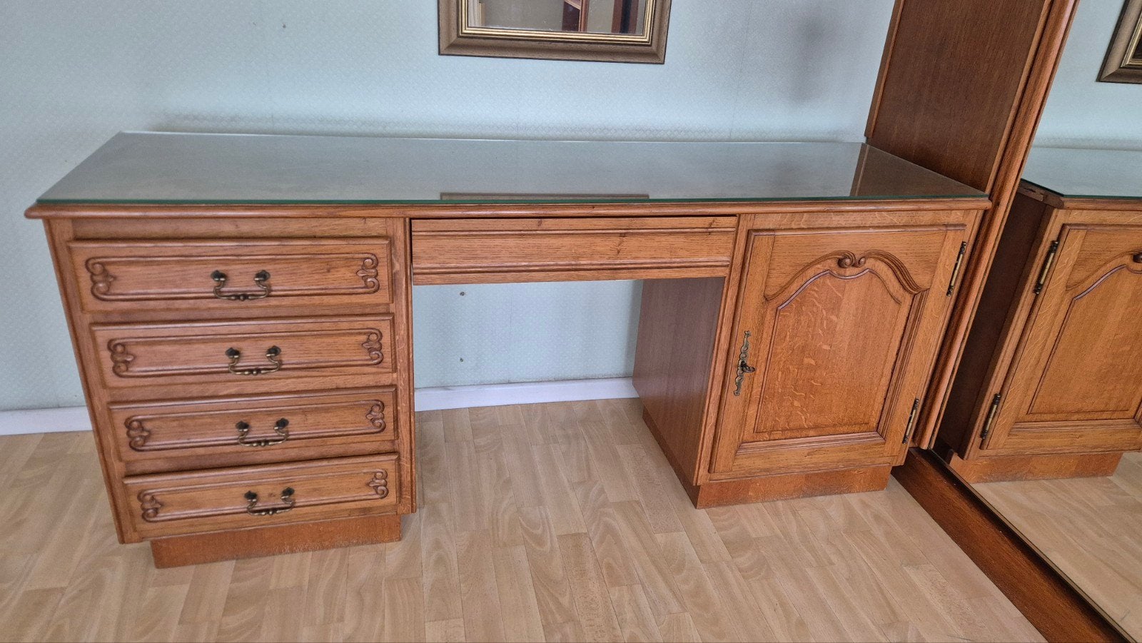 bureau en bois avec armoire, Maison & Meubles, Bureaux, Enlèvement