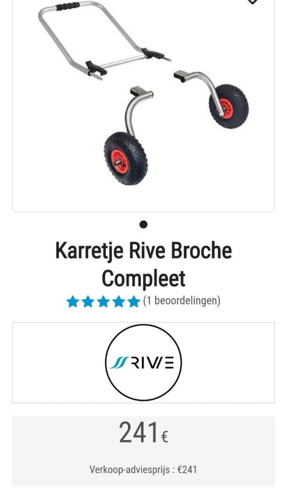 Karretje Rive Broche., Watersport en Boten, Ophalen, Nieuw, Complete set