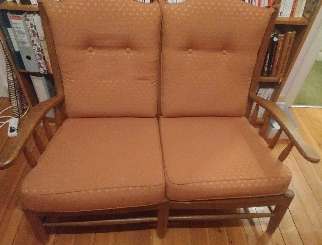 Fauteuil 2 places + 2 fauteuils 1 place à donner, Moins de 75 cm, Bois, Enlèvement, Utilisé