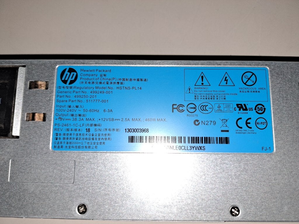 HP voeding 450W, Ophalen of Verzenden, Gebruikt