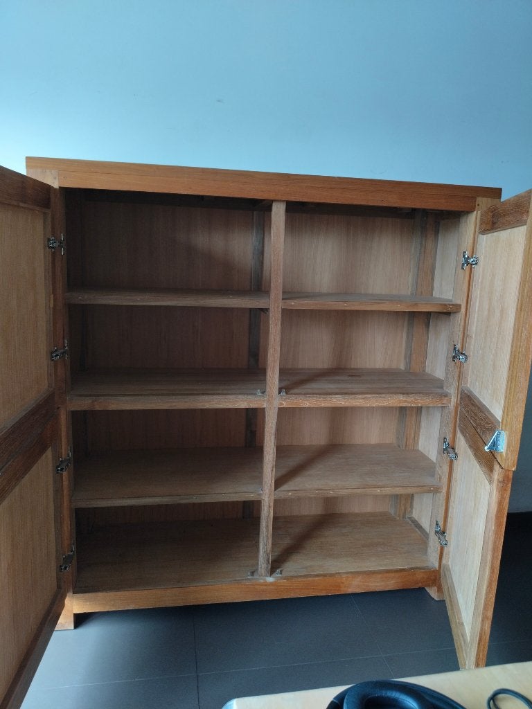 Dressoir, Ophalen, 100 tot 150 cm, Teakhout, 50 tot 75 cm