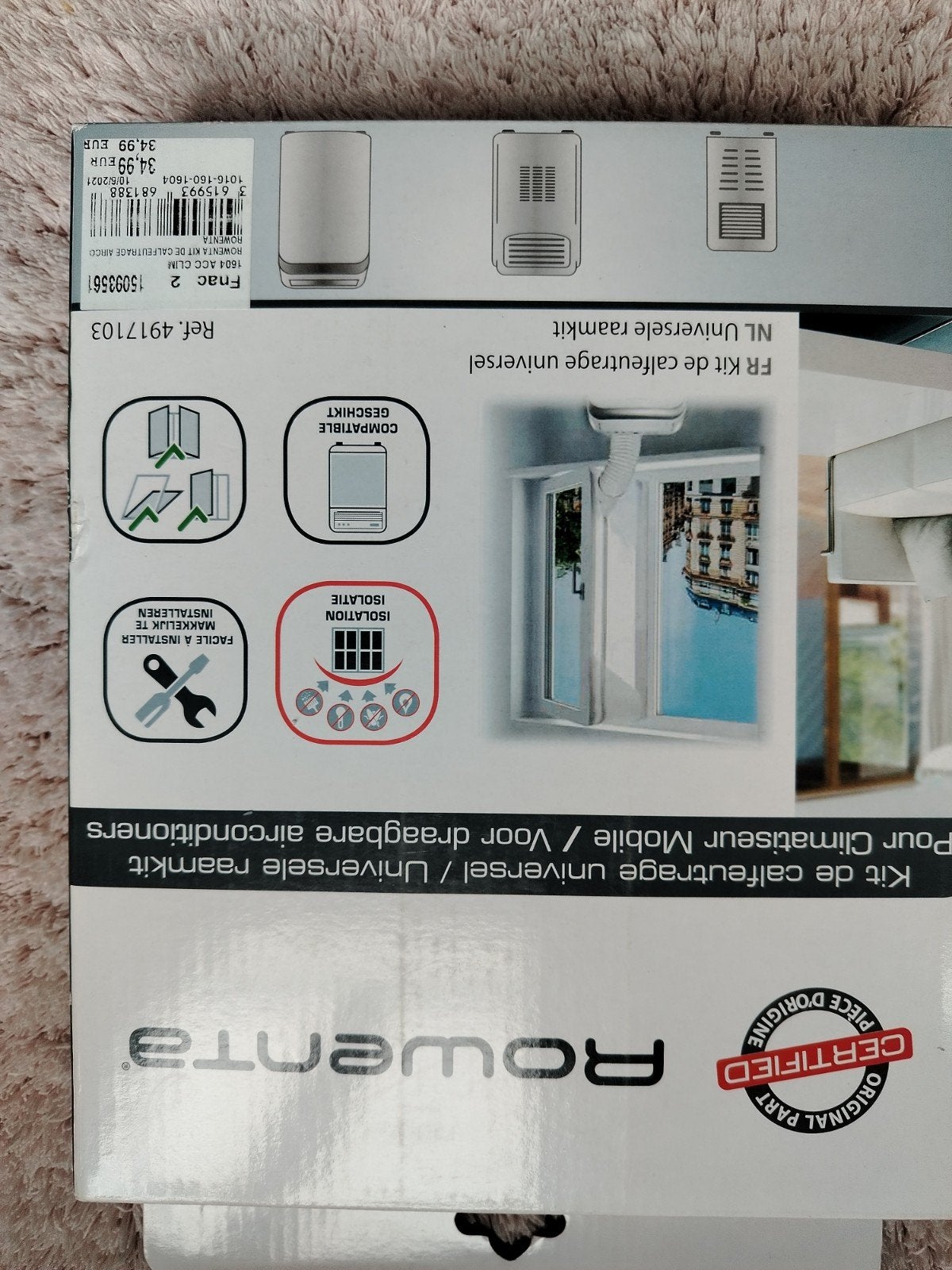 Kit de fenêtre de climatisation universel Rowenta, Enlèvement ou Envoi