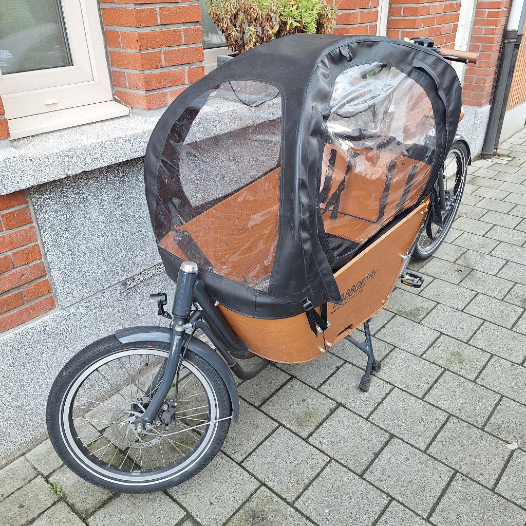 bakfiets, Fietsen en Brommers, Gebruikt, 3 kinderen, Huif, Ophalen