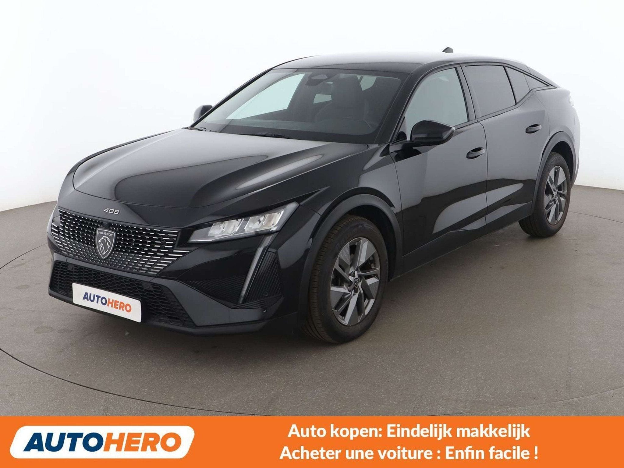 Peugeot 408 1.2 Mild-Hybrid Allure (bj 2025, automaat), Auto's, Peugeot, Gebruikt, 1199 cc, 136 pk, Zwart
