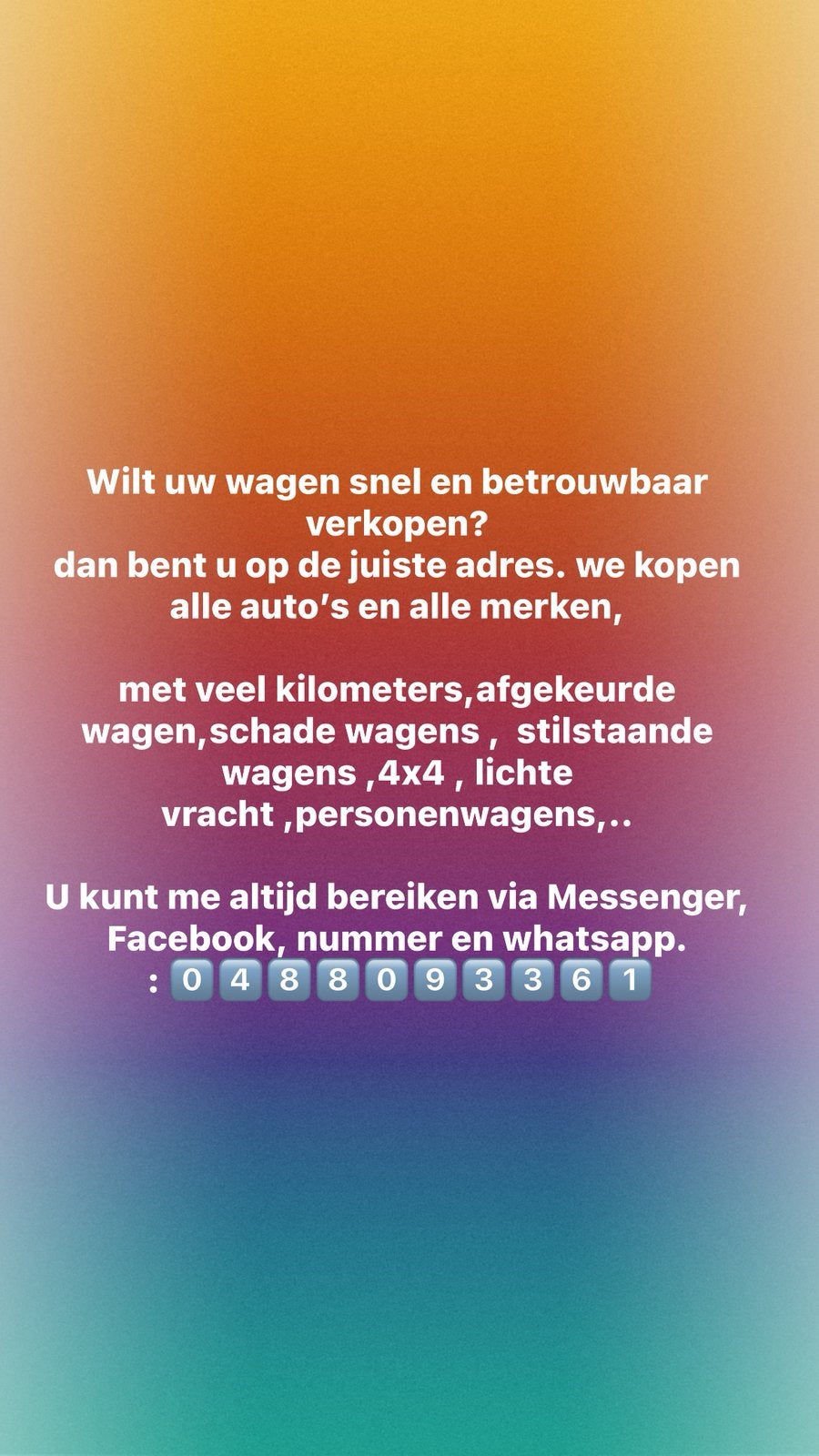Eelijke auto opkoper van alle type wagen en Camionetjes