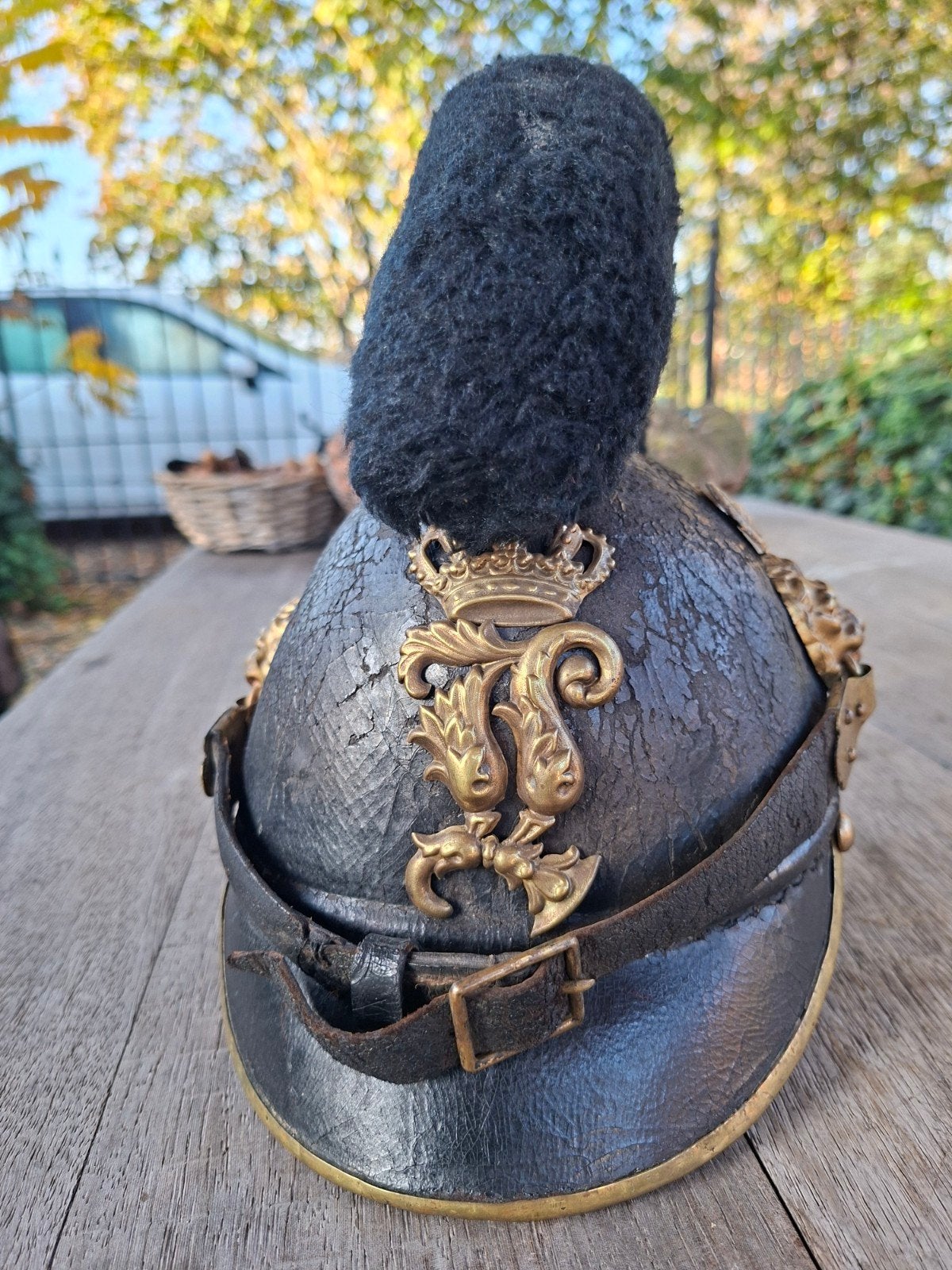 pre ww1 duits raupenhelm beieren ( fr-duitse oorlog 1870 ), Verzamelen, Ophalen of Verzenden