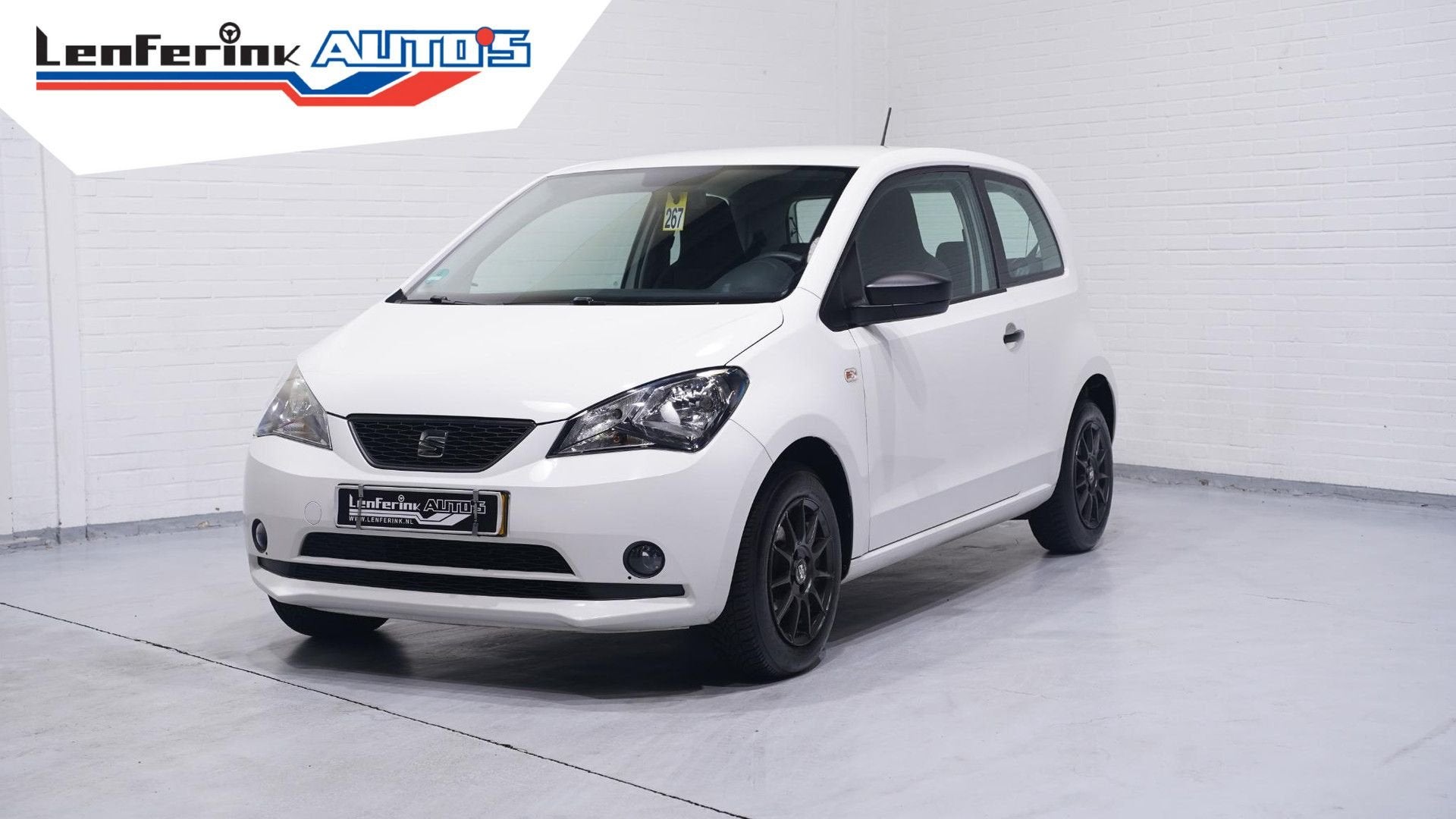 Seat Mii 1.0 Sport Connect airco electrisch-pack aux-aanslui, Auto's, Zwart, Mii, Wit, Bedrijf