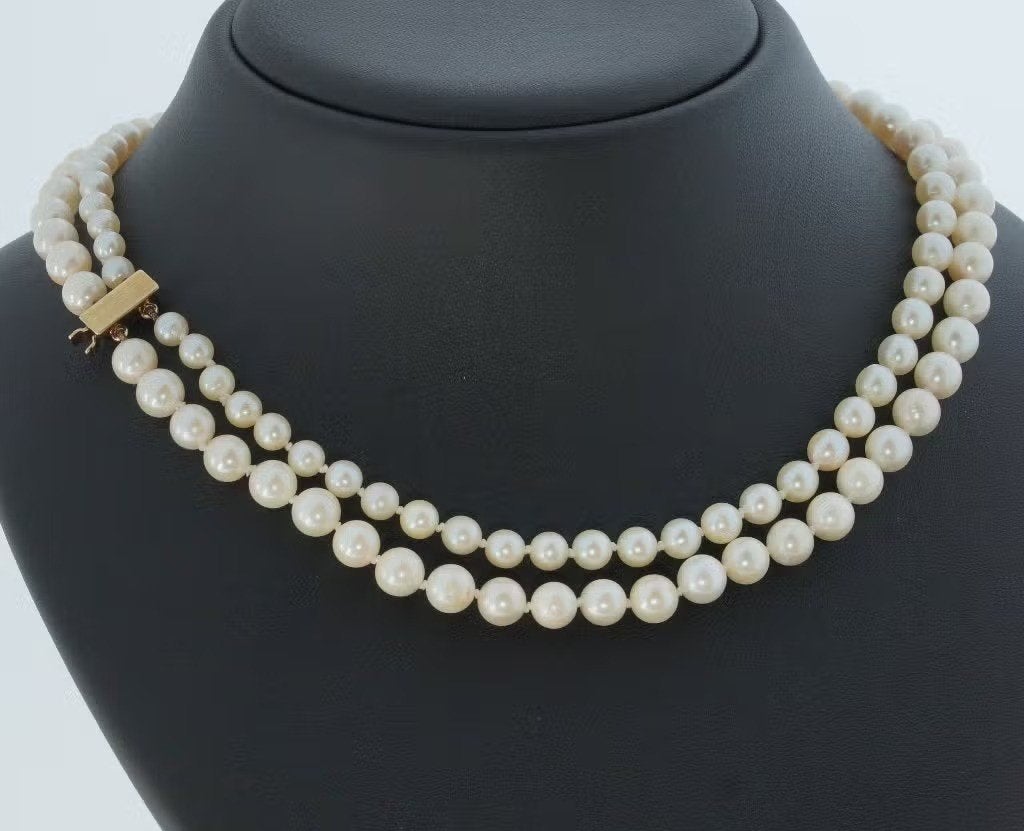 Parel vintage ketting fraai 14k gouden sier slot dame, Ophalen of Verzenden, Zo goed als nieuw, Goud, Met edelsteen