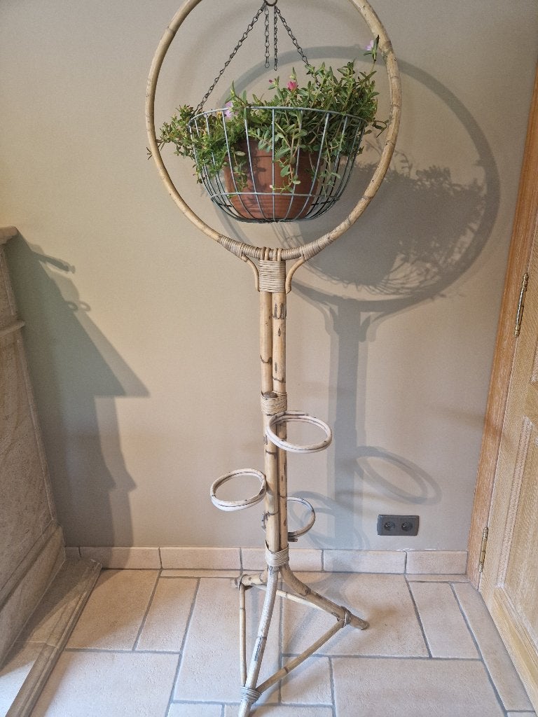 Vintage bamboe- en rotanplantenstand uit Rohé Noordwolde, Ophalen