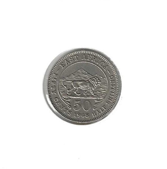 Oost-Afrika, 50 Cents 1948., Postzegels en Munten, Ophalen of Verzenden, Overige landen, Losse munt