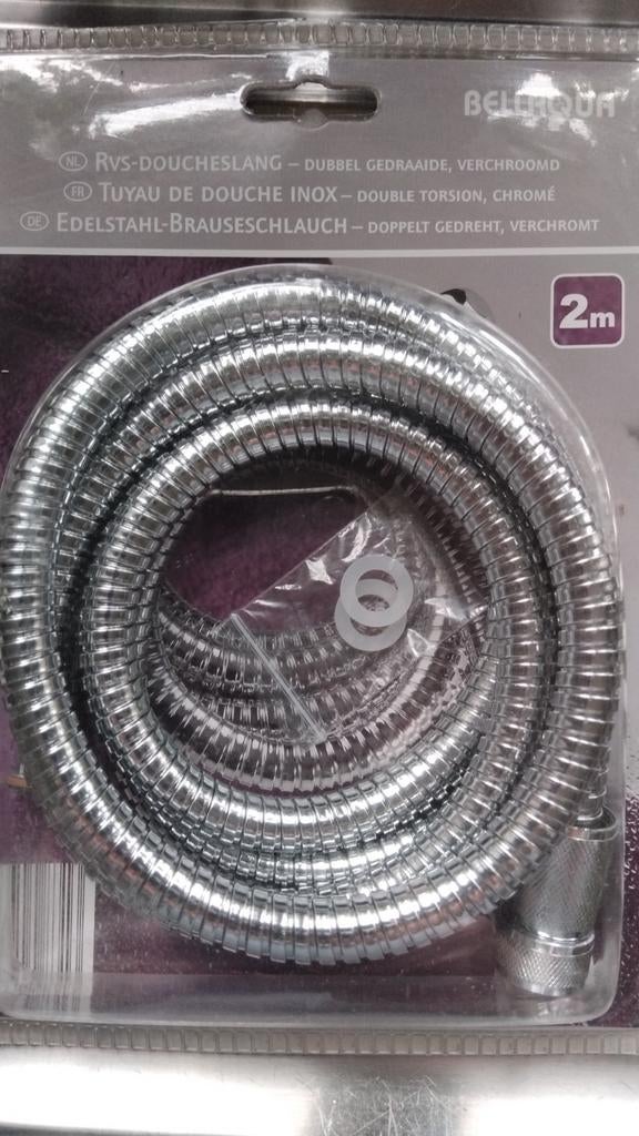 Tuyau de douche inox Neuf - chromé  - 2 mètres, Bricolage & Construction, Enlèvement ou Envoi, Neuf, Inox, Douche