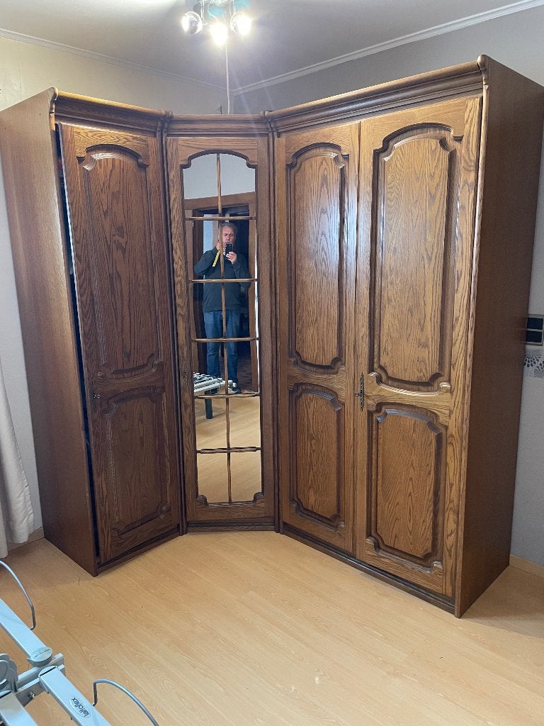 Meuble d'angle avec miroir, 150 à 200 cm, Enlèvement, Utilisé, Chêne