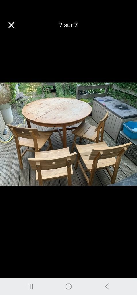 Table ronde 125cm + 4 chaises en bon état possible de livrer, Maison & Meubles, Tables | Tables à manger, 100 à 150 cm, Rond, 100 à 150 cm