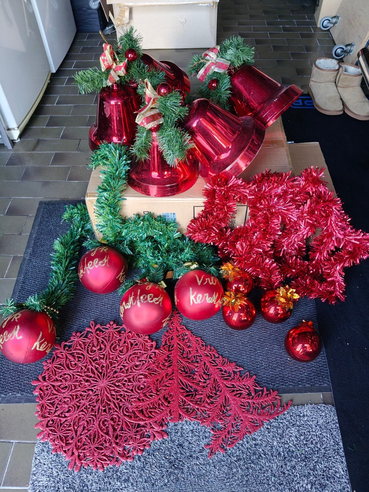 rood/groen kerstdecoratie pakket, Diversen, Ophalen