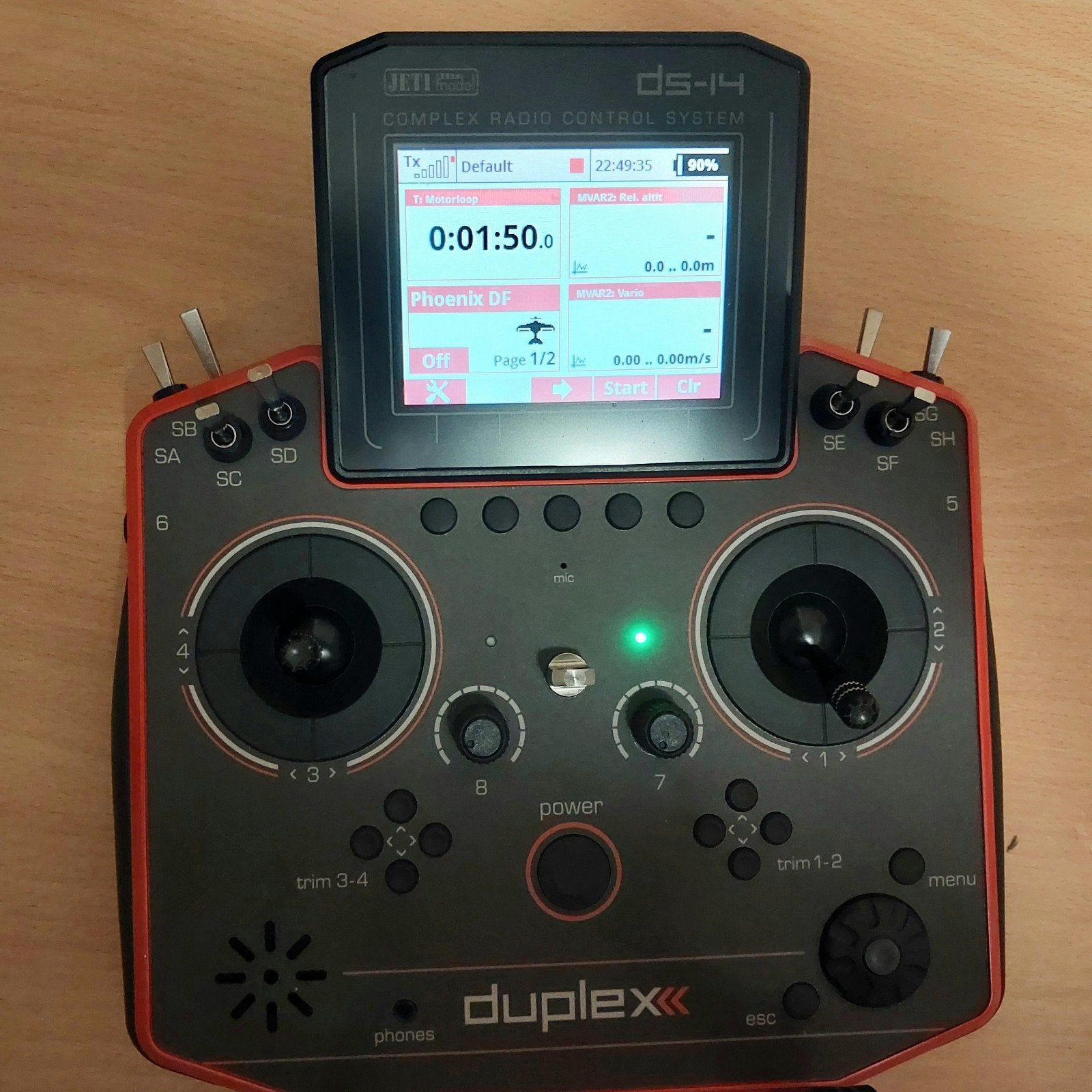 Duplex Jeti DS 14 v2  kleur rood met 2 extra schakelaars, Hobby en Vrije tijd, Modelbouw | Radiografisch | Overige, Ophalen