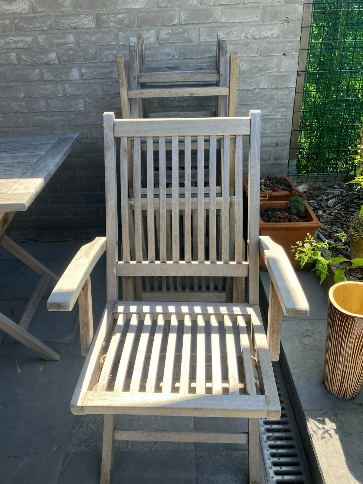 Set tuintafel met 4 stoelen, Tuin en Terras, Tuinstoelen, Ophalen, Gebruikt