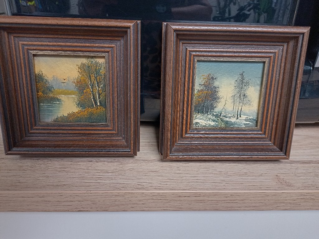 Kleine schilderijtjes, Antiek en Kunst, Kunst | Schilderijen | Klassiek, Ophalen, Ingelijst