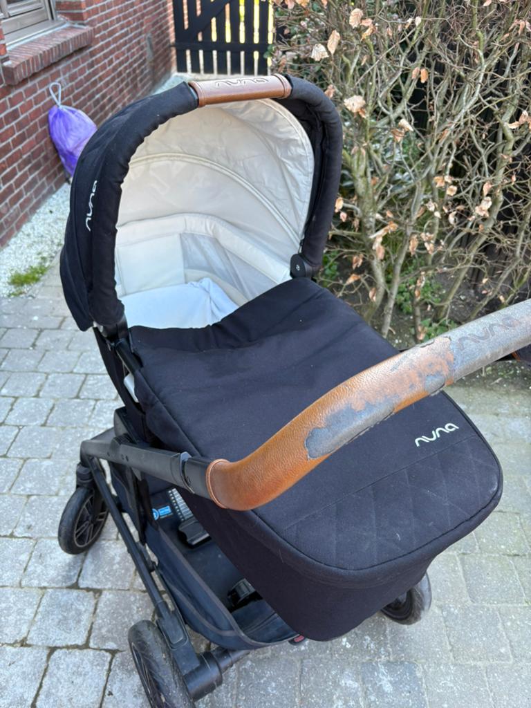 Nuna mixx reiswieg en kinderwagen, Gebruikt, Verstelbare duwstang, Ophalen, Kinderwagen