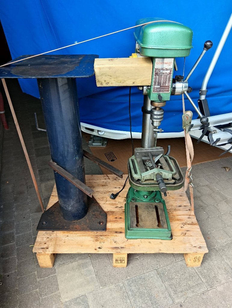 kolomboormachine met support en bankschroef, Ophalen, Klopboormechanisme, Kolomboormachine, Gebruikt