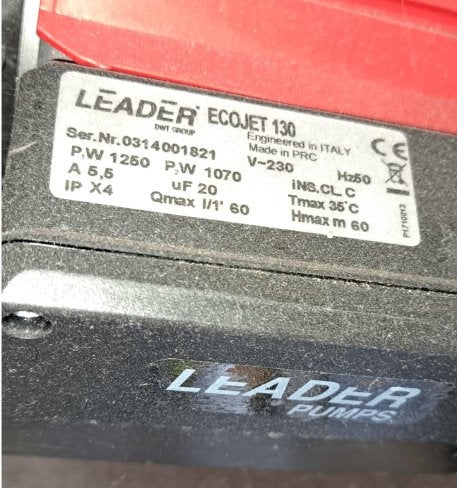 Regenwaterpomp Leader 130 Ecoject, Ophalen, Zo goed als nieuw, Elektrisch, Beregeningspomp