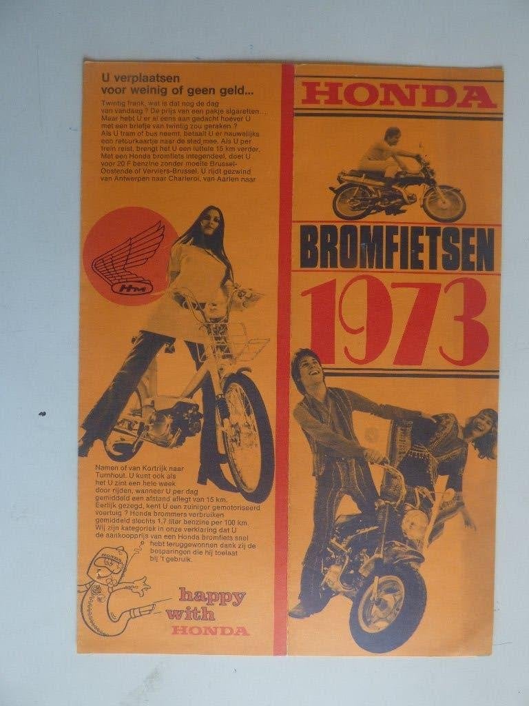 HONDA BROMFIETSEN FOLDER 1973, Ophalen of Verzenden, Gebruikt