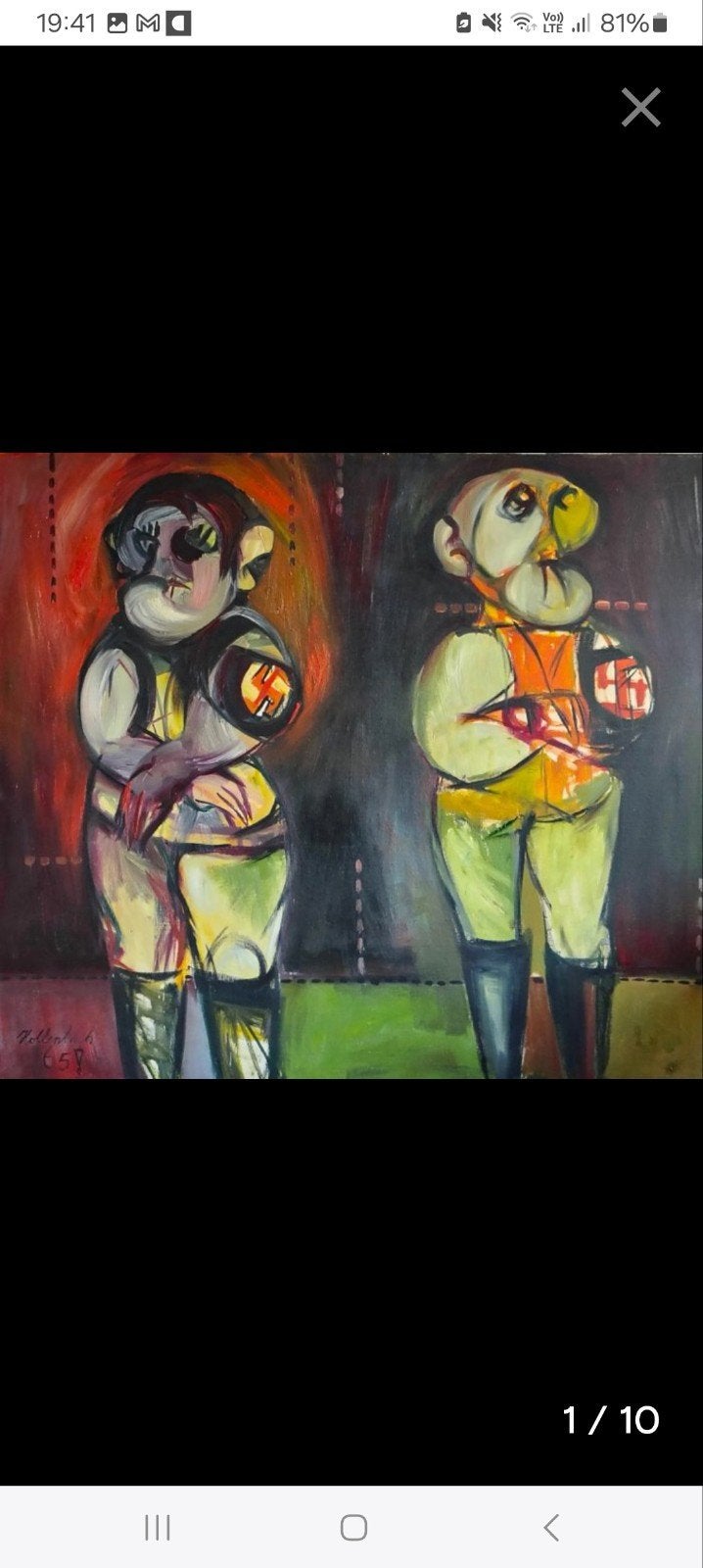 Hitler en Goring Hans Hollenbach, Antiquités & Art, Art | Peinture | Moderne, Enlèvement ou Envoi