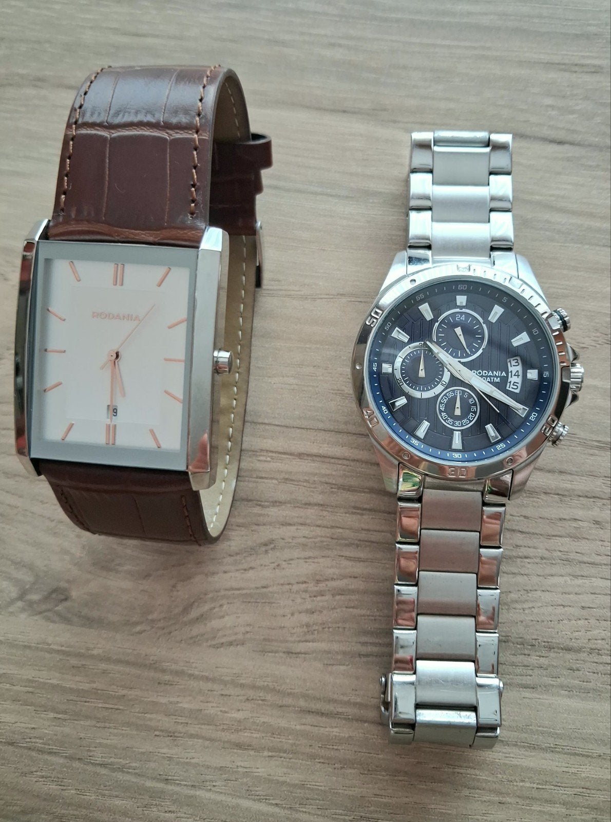 2 montres Rodania, Enlèvement, Acier, Cuir
