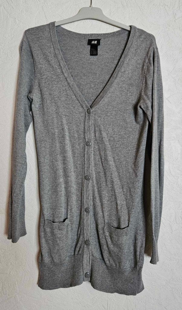Gilet cardigan H&M gris mi-long taille 13 - 14 ans, Kinderen en Baby's, Meisje, Trui of Vest, H&M, Ophalen of Verzenden