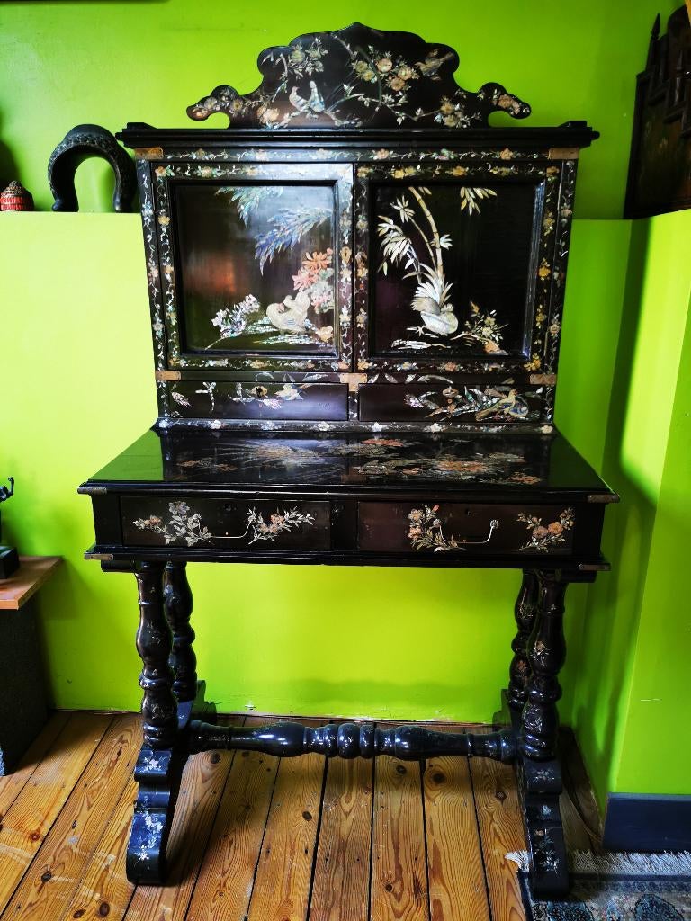 cabinet chinois laqué noir, Antiek en Kunst, Antiek | Meubels | Kasten, Ophalen