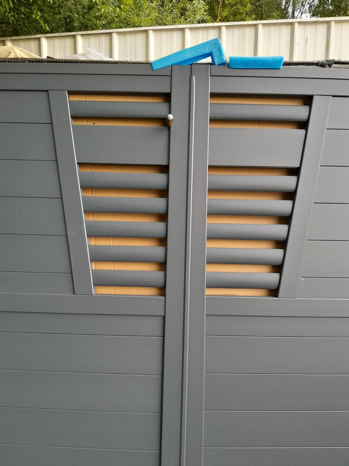 portail poteau Aluminium gris Anthracite 7016., Jardin & Terrasse, Portes de jardin, Aluminium