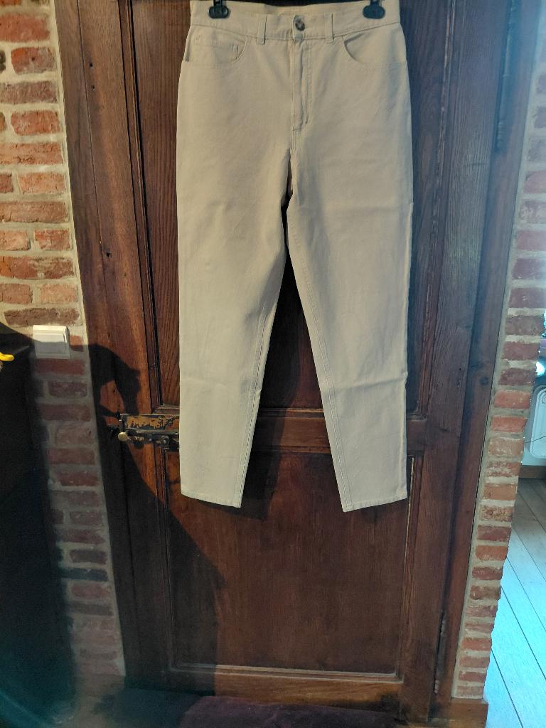 Beige Donaldson zomer katoenen broek Maat 42 in nieuwstaat, Kleding | Dames, Ophalen, Zo goed als nieuw, Maat 42/44 (L), Beige