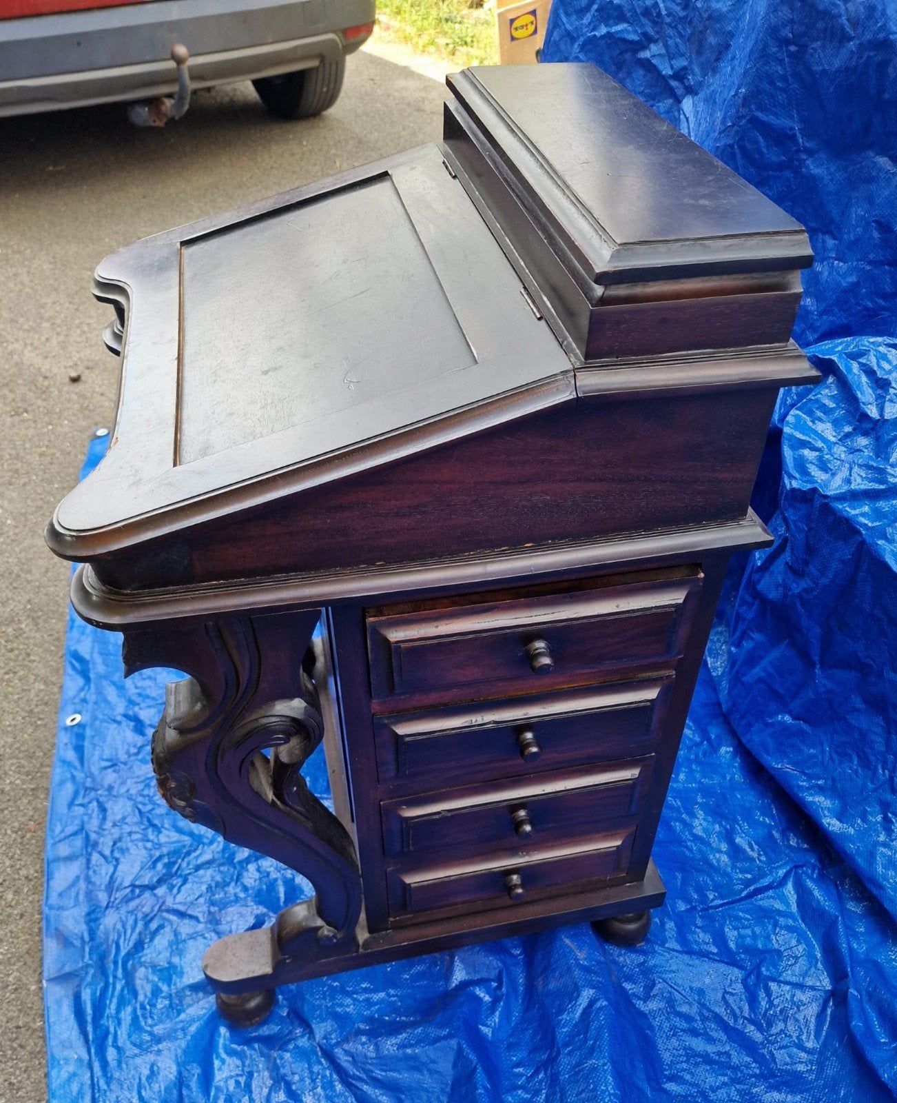 Te koop Prachtig antiek/vintage houten davenport  bureau – u, Ophalen of Verzenden, Gebruikt, Antiek
