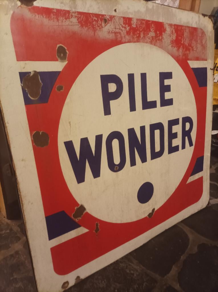 Emaille "pile wonder", Antiek en Kunst, Ophalen