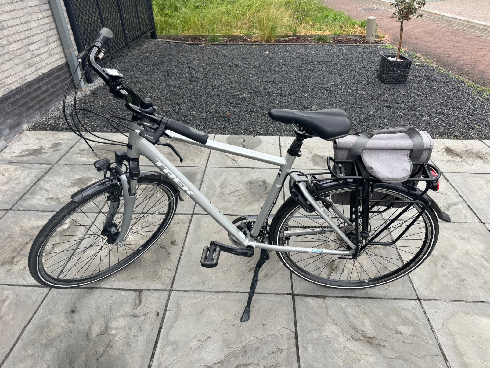 Heren Trek fiets T200, Fietsen en Brommers, Velgrem, Versnellingen, Zo goed als nieuw, 53 tot 57 cm