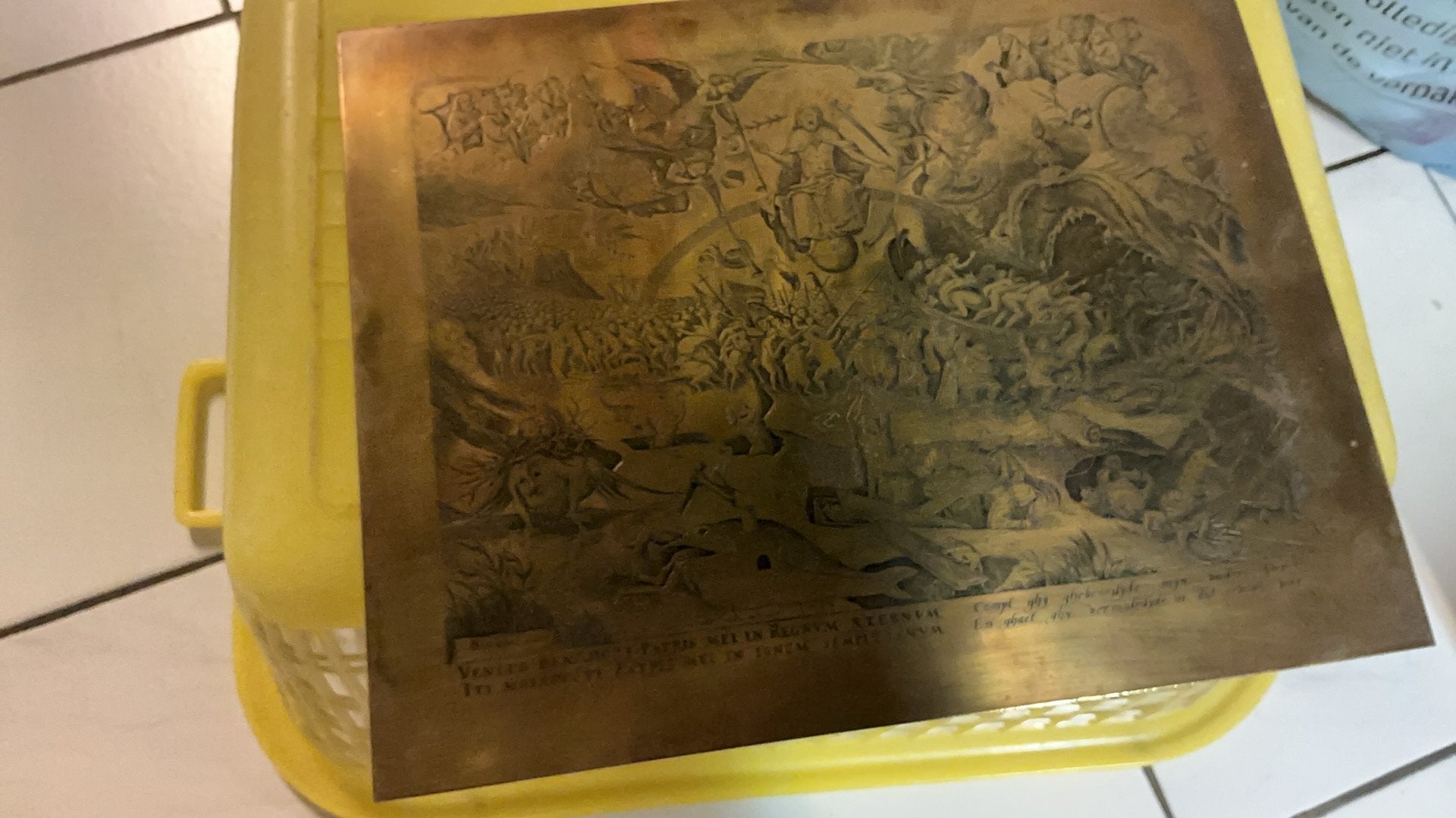 Plaque de gravure sur cuivre, Enlèvement, Cuivre
