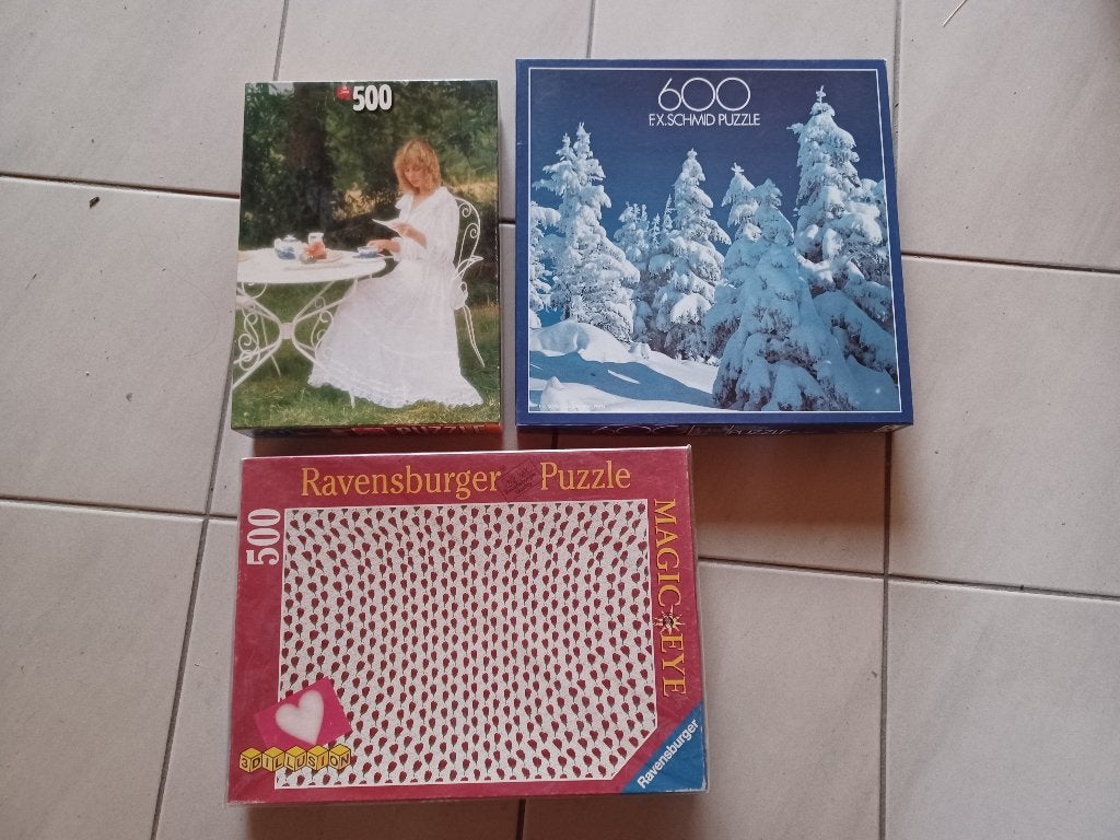 Pakket van 3 puzzels (500-600 st) nieuw of in perfecte staat, Ophalen, 500 t/m 1500 stukjes, Nieuw, Legpuzzel